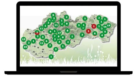 Mapa: Lokality Informačno-poradenských stredísk na Slovensku