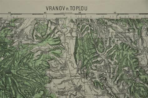 Mapa Vranova nad Topľou s vyznačenou polohou ÚPSVaR