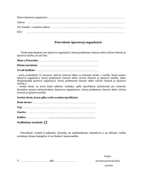 Vzor potvrdenia o odpracovaných hodinách