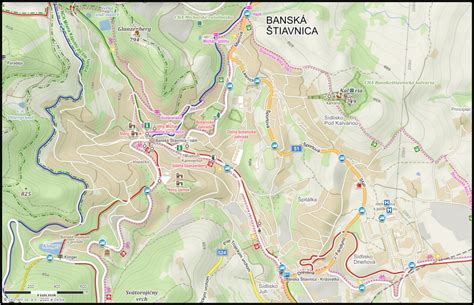 Mapa Banská Štiavnica a Nová Baňa