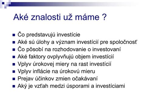 Vzťah medzi úsporami a investíciami