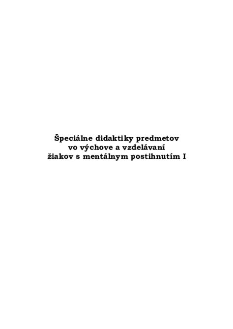 Schéma: Rozdelenie časovej dotácie predmetov pre žiakov s mentálnym postihnutím