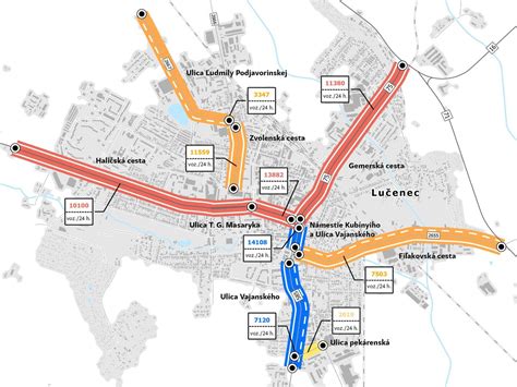 Mapa umiestnenia ŠZŠ v Lučenci a jej jednotlivých budov