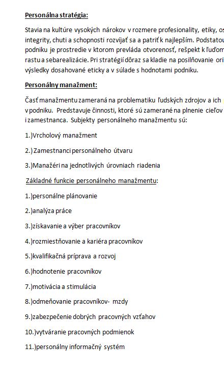 Prehľad kategórií prác a ich charakteristika