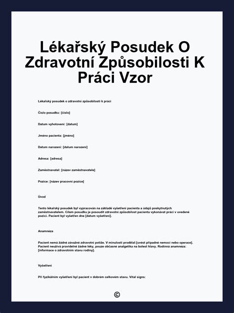 Ilustrácia lekárskeho posudku
