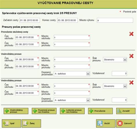 prerušenie pracovnej cesty
