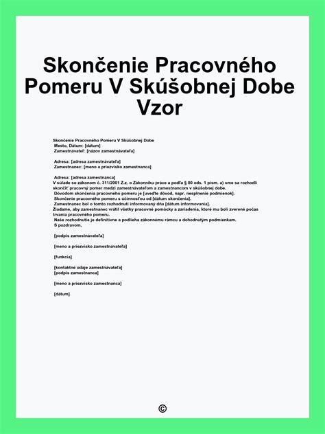 Skončenie pracovného pomeru v skúšobnej dobe