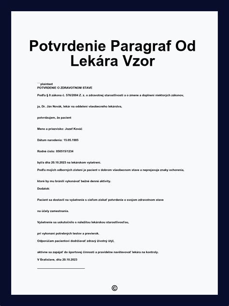 Lekárske potvrdenie o PN