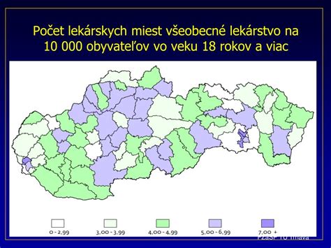 Graf počtu lekárskych miest všeobecné lekárstvo na 10 000 obyvateľov vo veku 18 rokov a viac