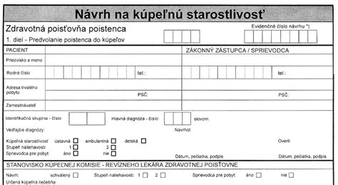Zdravotná dokumentácia a formuláre na kúpeľnú liečbu