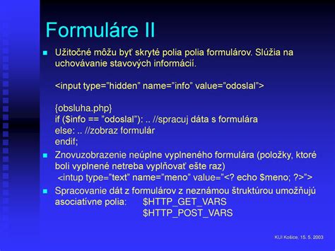 Štruktúra formulárov PN