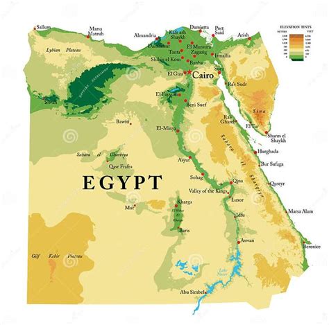 Mapa Egypta s vyznačenými miestami mníšskych monastierov