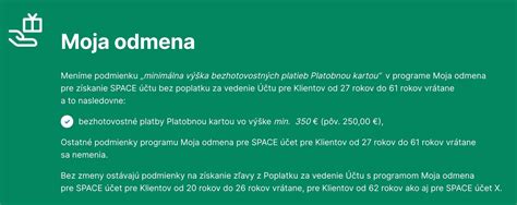 Podmienky zliav SLSP Moja odmena