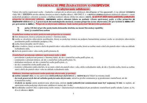 Schéma vyplácania príspevkov za ubytovanie odídencov