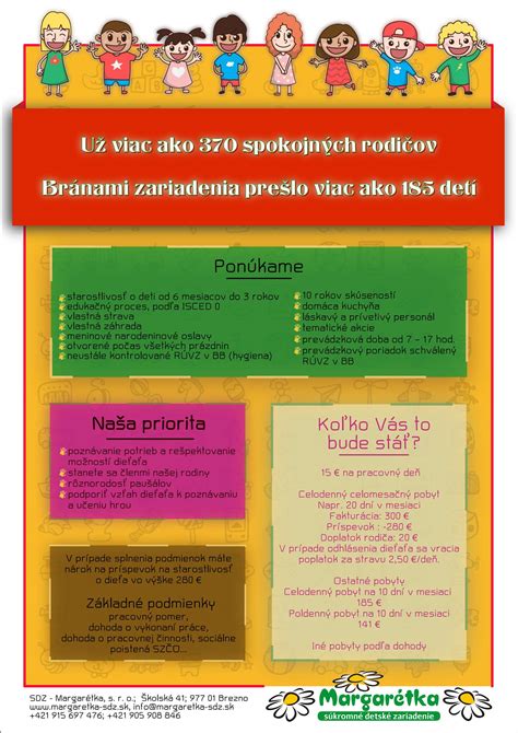 Schéma priestorových požiadaviek pre detské zariadenie