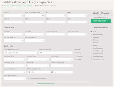 Screenshot z databázy seniorských organizácií s príkladom záznamu