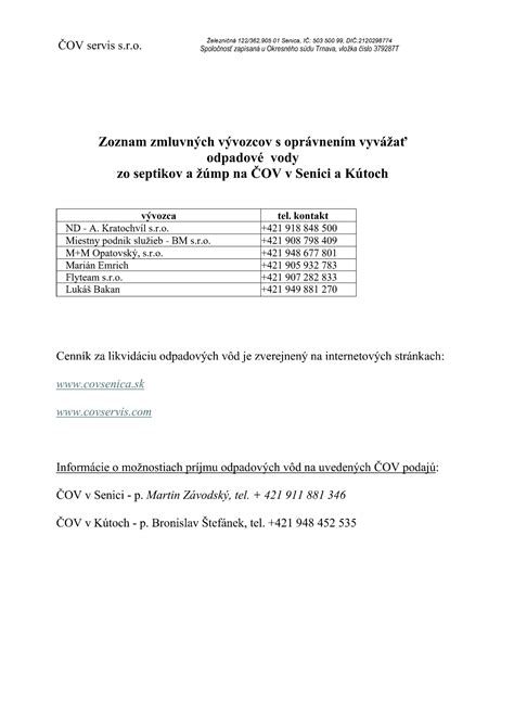 Zoznam zmluvných zariadení Dôvera