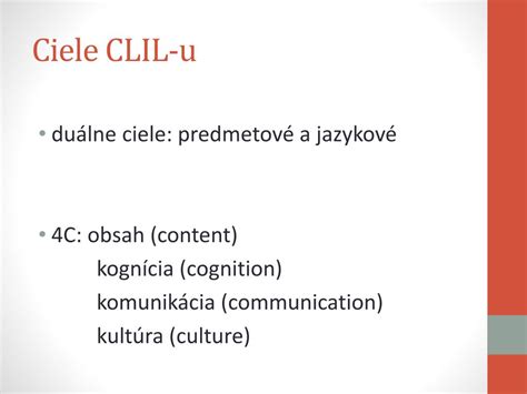 CLIL ako most medzi jazykom a obsahom