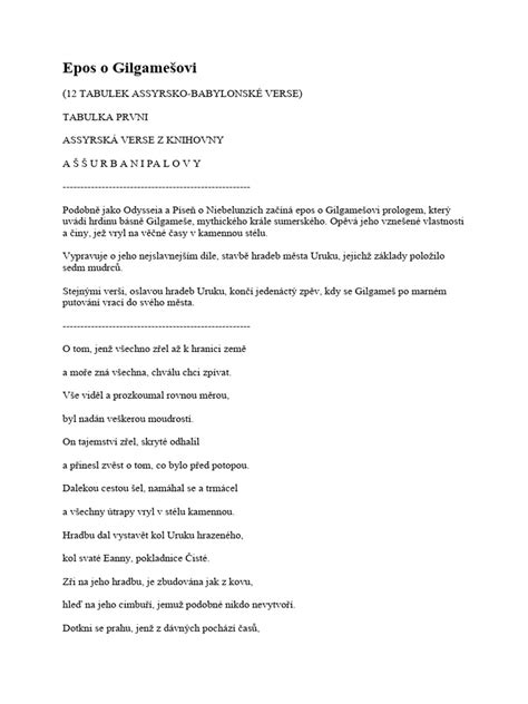 Ilustrácia Eposu o Gilgamešovi