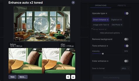 Príklad vylepšenia fotografie pomocou Let's Enhance
