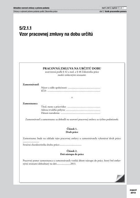 pracovná zmluva na dobu určitú