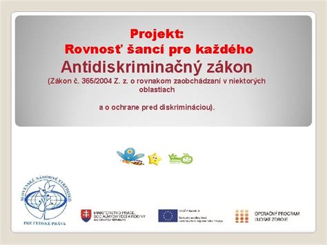 Zákon č. 365/2004 Z. z. Antidiskriminačný zákon