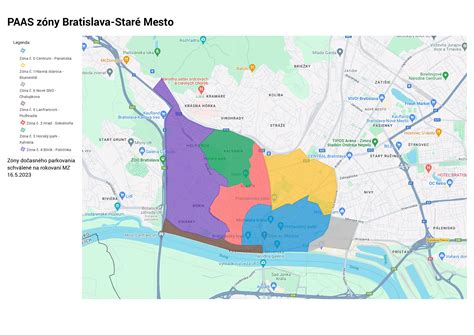 Mapa mestskej časti Bratislava-Staré Mesto s vyznačenými službami