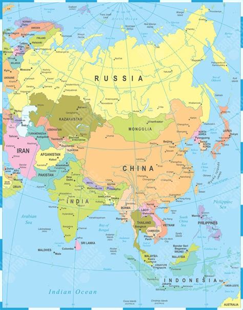 Mapa Strednej Ázie s vyznačením oblastí pôvodu Stredoázijského ovčiaka