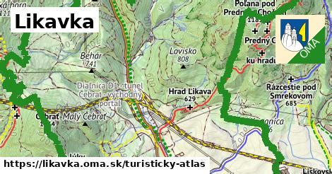 Mapa obce Likavka a jej okolie