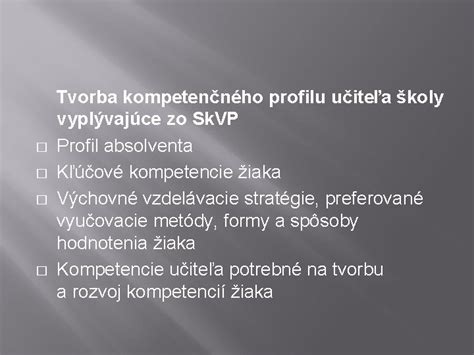 Kompetenčný profil triedneho učiteľa