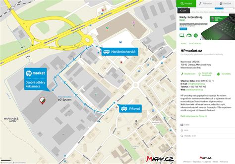 Mapa Hlohovca s vyznačenými ulicami a zastávkami MHD