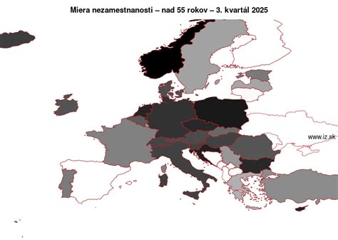 Mapa: Miera nezamestnanosti podľa regiónov