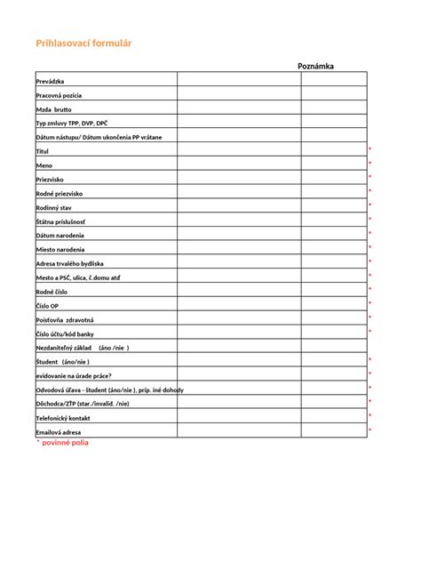Formulár zamestnanca v programe POHODA