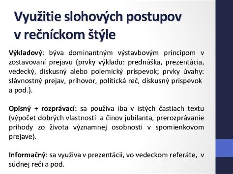 Prvky presviedčania v rečníckom štýle