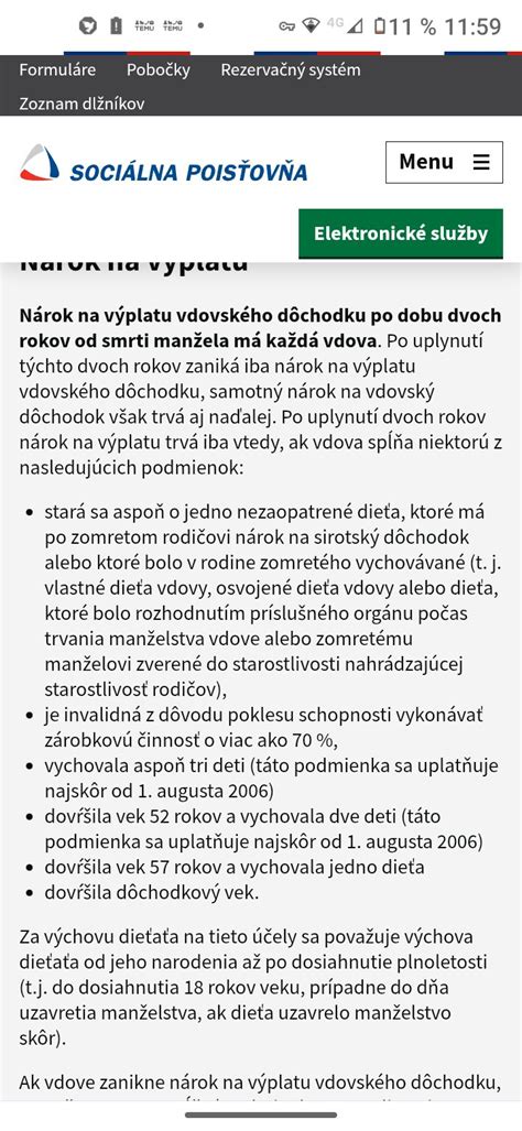 Schéma nárokov na vdovský dôchodok podľa počtu detí