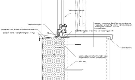 Detail okna s tesnením