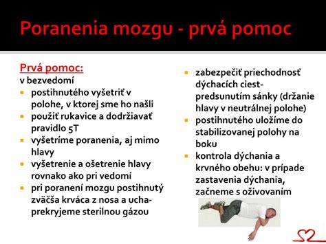 Ilustrácia rôznych príčin poranenia mozgu.