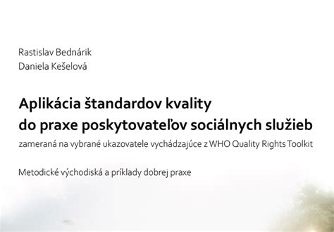 Schéma štandardov kvality sociálnych služieb