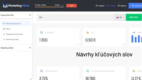 Nástroje na výskum kľúčových slov