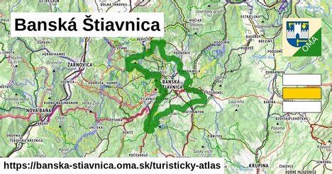 Mapa Banskej Štiavnice s vyznačenými zariadeniami