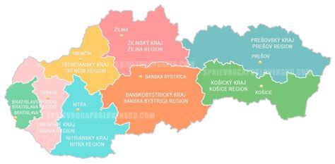 Mapa Slovenska s vyznačenou prevalenciou autizmu podľa krajov