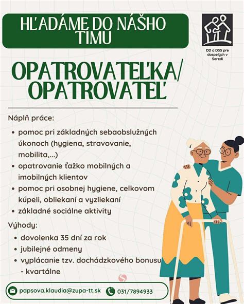Opatrovateľka hľadá prácu online