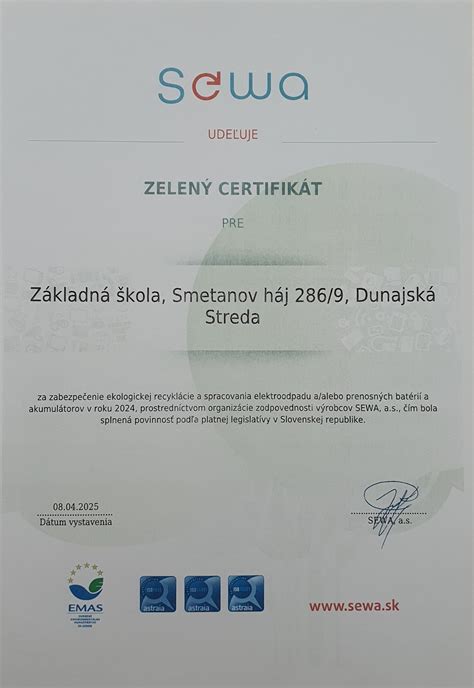 Logo Nadácie KIA Slovakia a Zelený certifikát SEWA