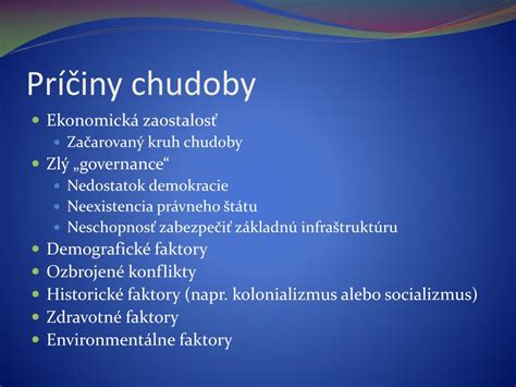 Globálne príčiny chudoby