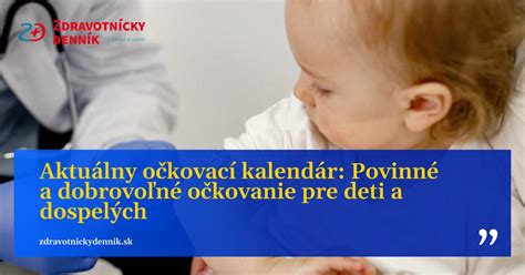 Očkovací kalendár pre deti a dospelých