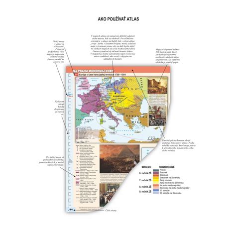 Dejepisný atlas otvorený na historickej mape Európy