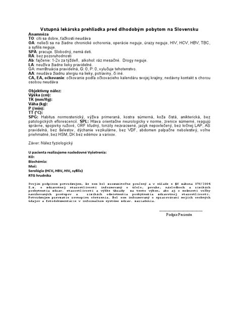 Zdravotná prehliadka pred začatím cvičenia