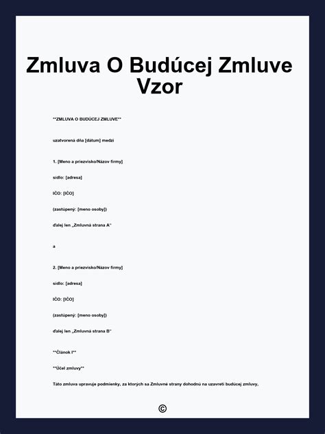 Ukážka zmluvy o finančnom príspevku