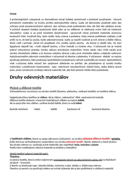 Druhy syntetických materiálov