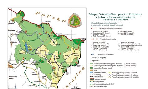 Mapa Národného parku Poloniny